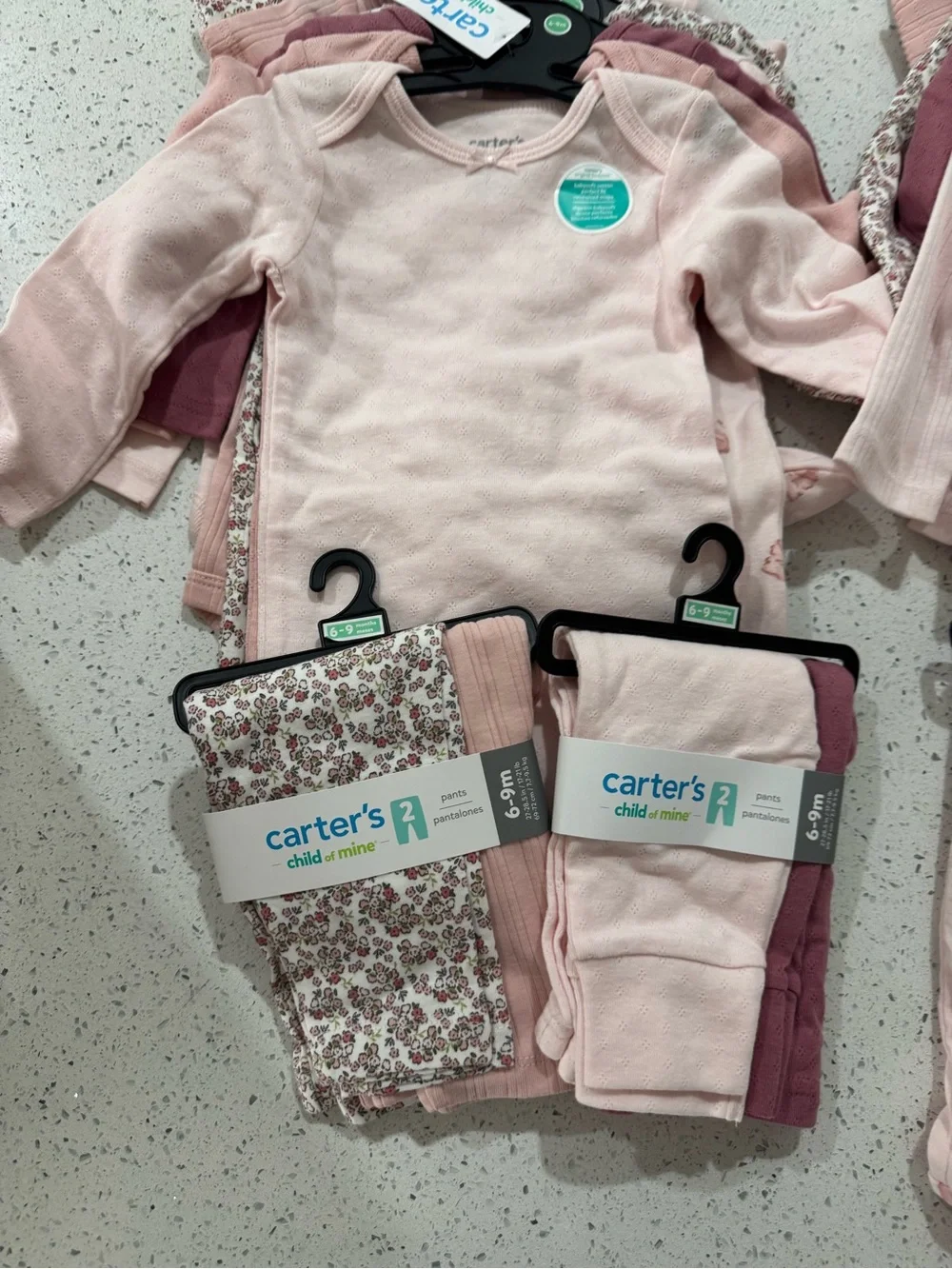 30 pieces Carter's Pink Baby Girls Sleepwear, Onesi and Legging Set